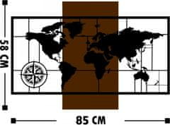 Hanah Home Nástenná dekorácia Agac mapa orech/čierna