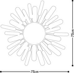 Wallity Nástěnná kovová dekorace MIRROR SUN vícebarevná