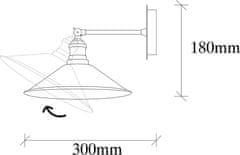 Opviq Nástenná lampa Berceste VIII čierna