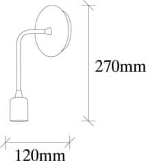 Opviq Nástenná lampa Dartini III mosadz