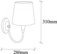 Opviq Nástenná lampa Pardo mosadz/biela