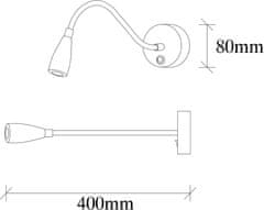 Opviq Nástenná lampa Reading II čierna