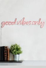 Hanah Home Nástenná neónová dekorácia Good Vibes Only ružová