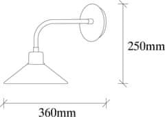 Opviq Nástenná lampa Sivani V mosadz