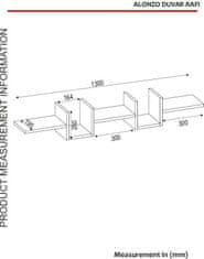 Kalune Design Nástenná polica ALONZA 130 cm biela