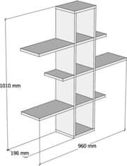 Kalune Design Nástenná polica ARDO 96 cm orech/biela