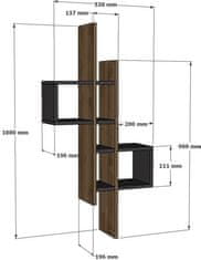 Hanah Home Nástenná polica Emse dub/antracit