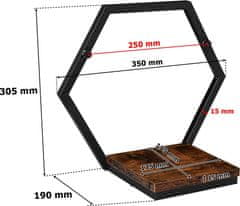 TZB Nástenná polica Doron II hnedá/čierna