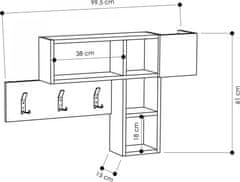 Hanah Home Nástenná polica Game dub sonoma/antracit