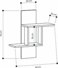 Kalune Design Nástenná polica MILL antracit