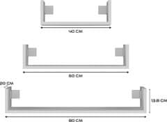 Topeshop Nástenná polica MOBI biela - 3 kusy