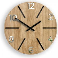 ModernClock Nástenné hodiny Aksel Wood čierno-zrkadlové