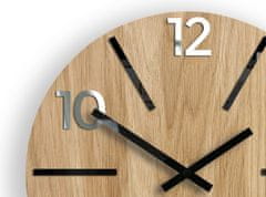 ModernClock Nástenné hodiny Aksel Wood čierno-zrkadlové