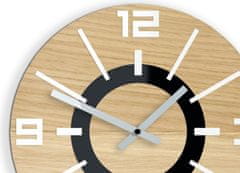 ModernClock Nástenné hodiny ALLADYN Wood hnedé