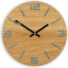 ModernClock Nástenné hodiny Arabic Wood hnedo-šedé