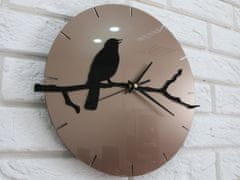 ModernClock Nástenné hodiny Bird šedo-čierne