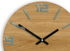 ModernClock Nástenné hodiny Arabic Wood hnedo-šedé