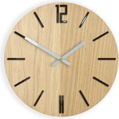 ModernClock Nástenné hodiny Carlo Wood hnedé