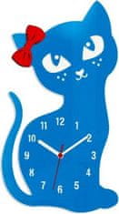 ModernClock Nástenné hodiny Cat modré