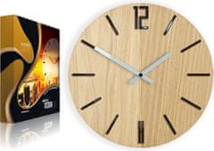 ModernClock Nástenné hodiny Carlo Wood hnedé