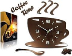 ModernClock Nástenné hodiny Coffe medené