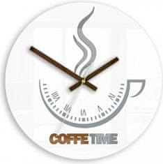 ModernClock Nástenné hodiny Coffe Time biele