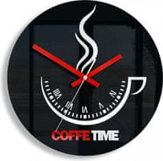 ModernClock Nástenné hodiny Coffe Time čierne