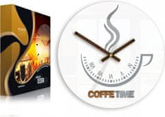 ModernClock Nástenné hodiny Coffe Time biele