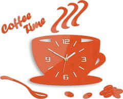 ModernClock Nástenné hodiny Coffee oranžové