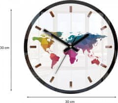 ModernClock Nástenné hodiny Map farebné