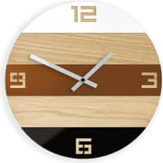 ModernClock Nástenné hodiny Oak Field hnedé