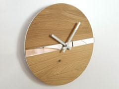 ModernClock Nástenné hodiny Oak Mirror hnedé