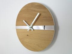 ModernClock Nástenné hodiny Oak Mirror hnedé