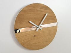 ModernClock Nástenné hodiny Oak Mirror hnedé