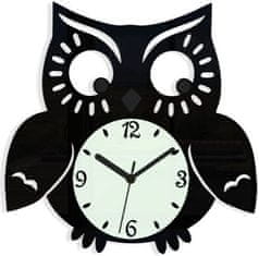 ModernClock Nástenné hodiny Owl čierne