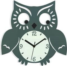 ModernClock Nástenné hodiny Owl sivé