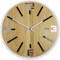 ModernClock Nástenné hodiny Sheen Wood hnedo-čierne