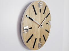 ModernClock Nástenné hodiny Sheen Wood hnedo-čierne