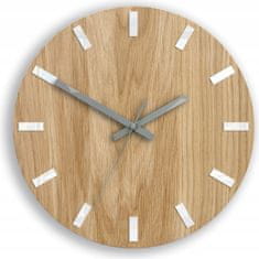 ModernClock Nástenné hodiny Simple Oak hnedo-biele