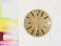 ModernClock Nástenné hodiny Sheen Wood hnedo-čierne