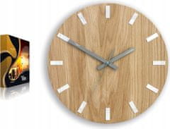 ModernClock Nástenné hodiny Simple Oak hnedo-biele