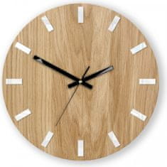 ModernClock Nástenné hodiny Simple Oak hnedo-čierne