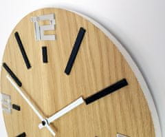 ModernClock Nástenné hodiny Sheen Wood hnedo-čierne