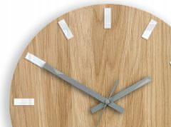 ModernClock Nástenné hodiny Simple Oak hnedo-biele