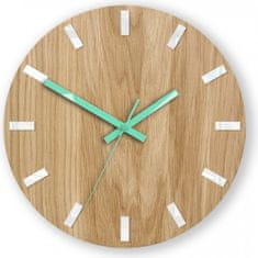 ModernClock Nástenné hodiny Simple Oak hnedo-mätové