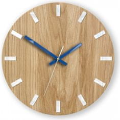 ModernClock Nástenné hodiny Simple Oak hnedo-modré