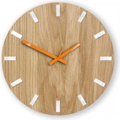 ModernClock Nástenné hodiny Simple Oak hnedo-oranžové