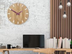 ModernClock Nástenné hodiny Simple Oak hnedo-fialové