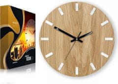 ModernClock Nástenné hodiny Simple Oak hnedo-čierne