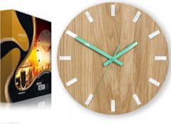 ModernClock Nástenné hodiny Simple Oak hnedo-mätové